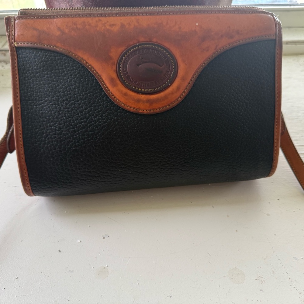 Dooney & Bourke Black and Brown Leather Shoulder Bag